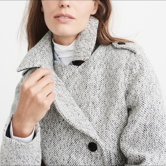 Abercrombie and Fitch Wool-Blend Pea Coat - Picture 2 of 5